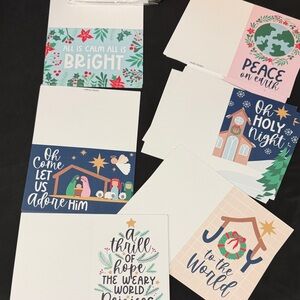 Hadley Designs 24 Pack Holiday Greeting Card Set with envelopes Doodle Folded